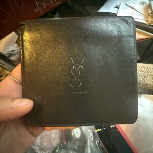 Yves Saint Laurent Men's Dark Brown Leather Card Holder